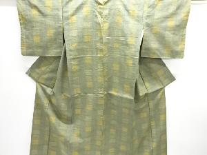 変わり縞模様織り出し手織り紬着物